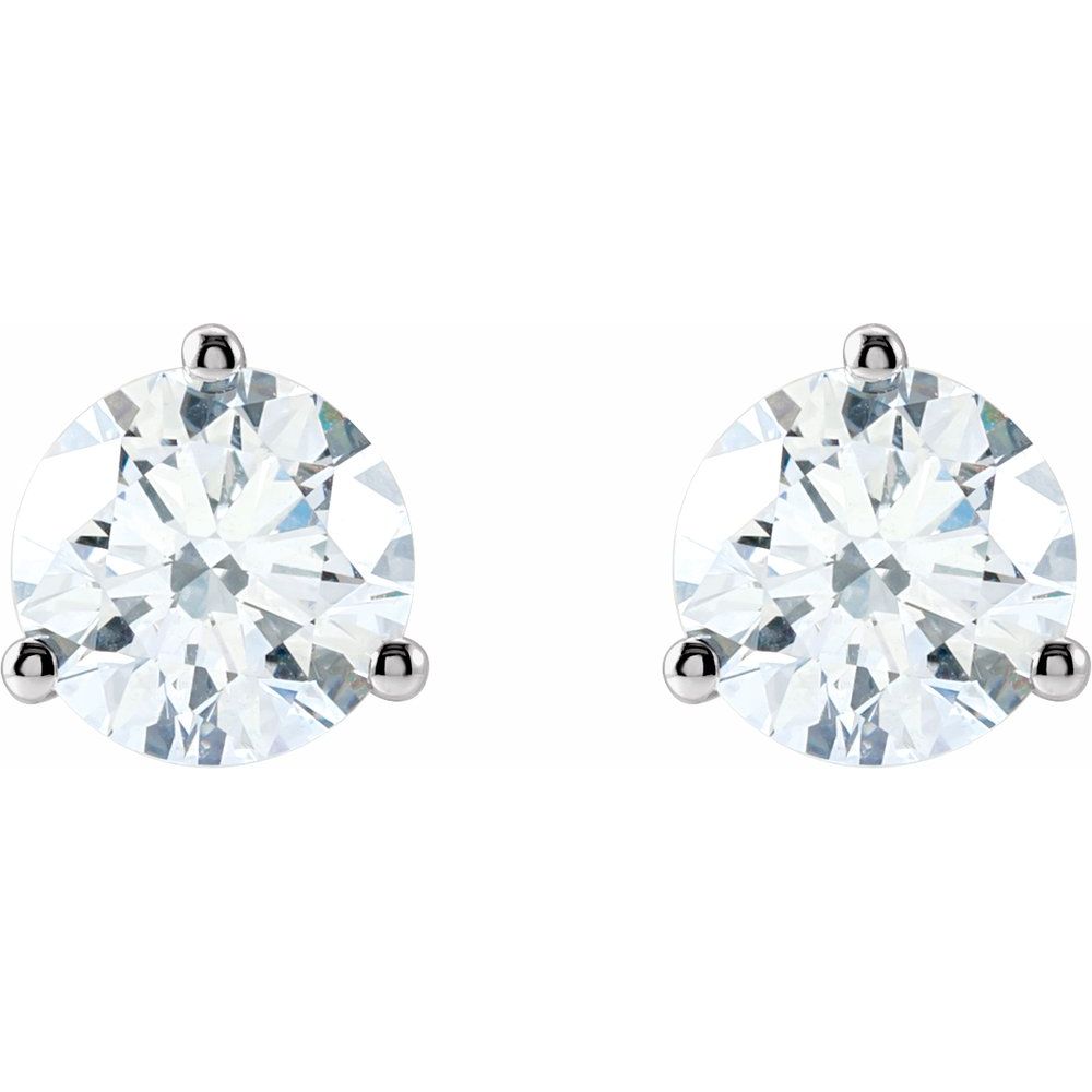 Lab-Grown Diamond Stud Earrings 14K Solid Gold Martini Set