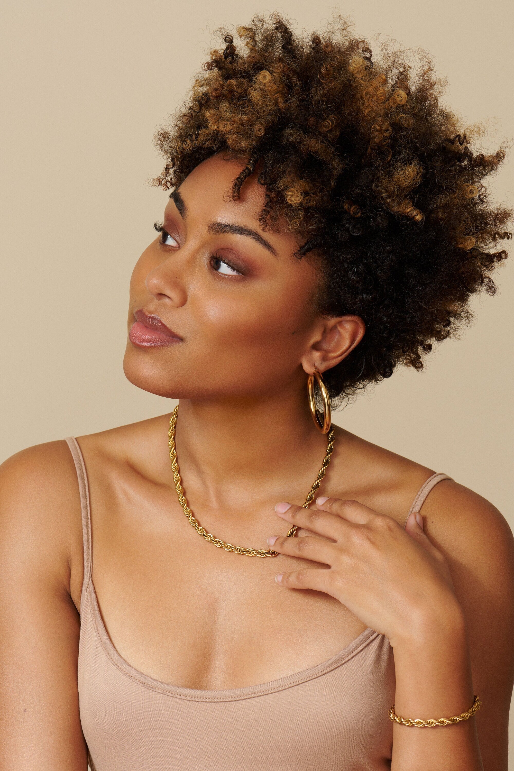 18K Gold Plated Rope Chain – Ladies Gold Chain – Layering Necklace – Gold Chain Necklace – Thick Chain – Thick Rope Chain