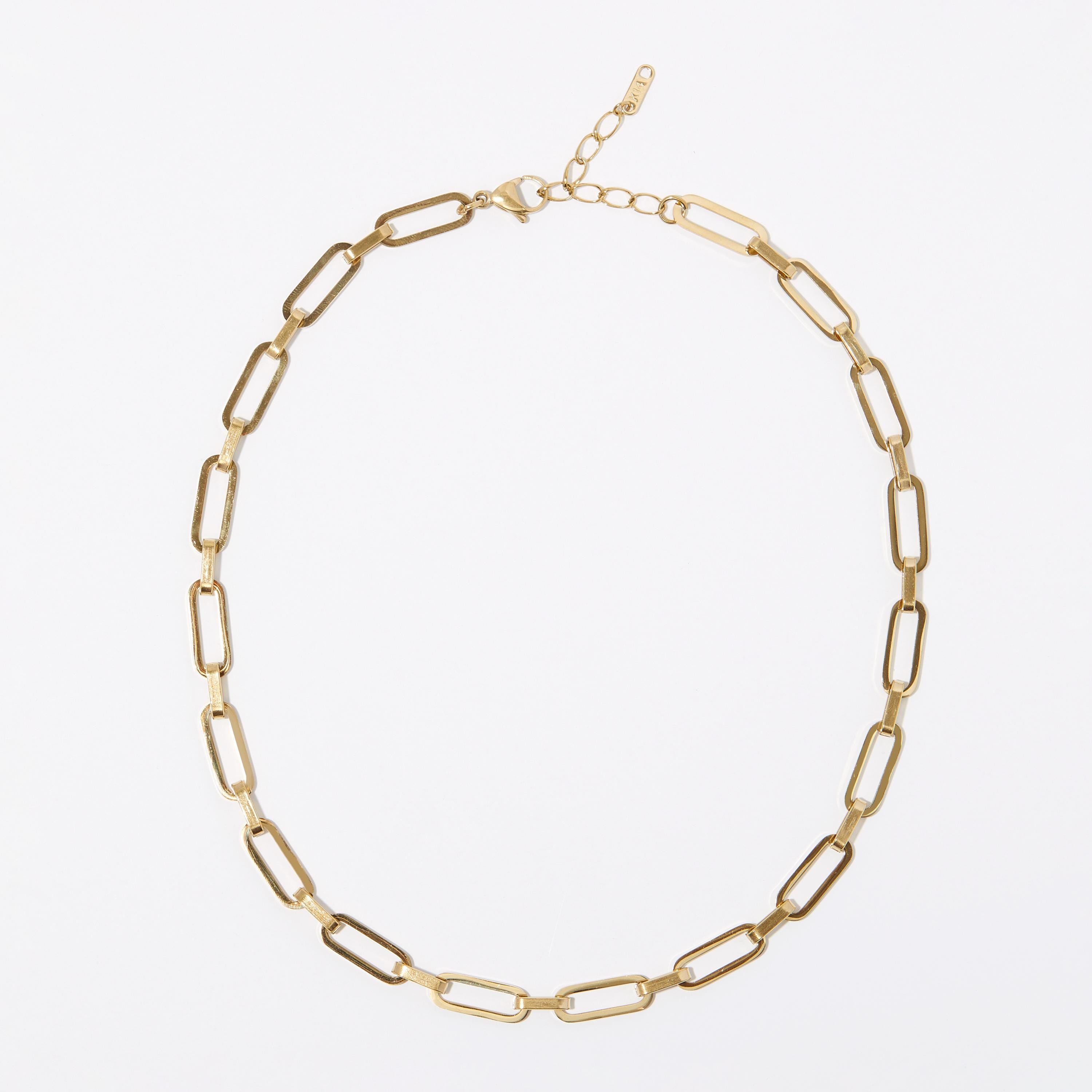 Paperclip Necklace, Gold Chain for Women, Dainty Gold Chain, Boho Gold Necklace, Trendy Gold Jewelry, Minimal Gold Jewelry, Christmas Gift