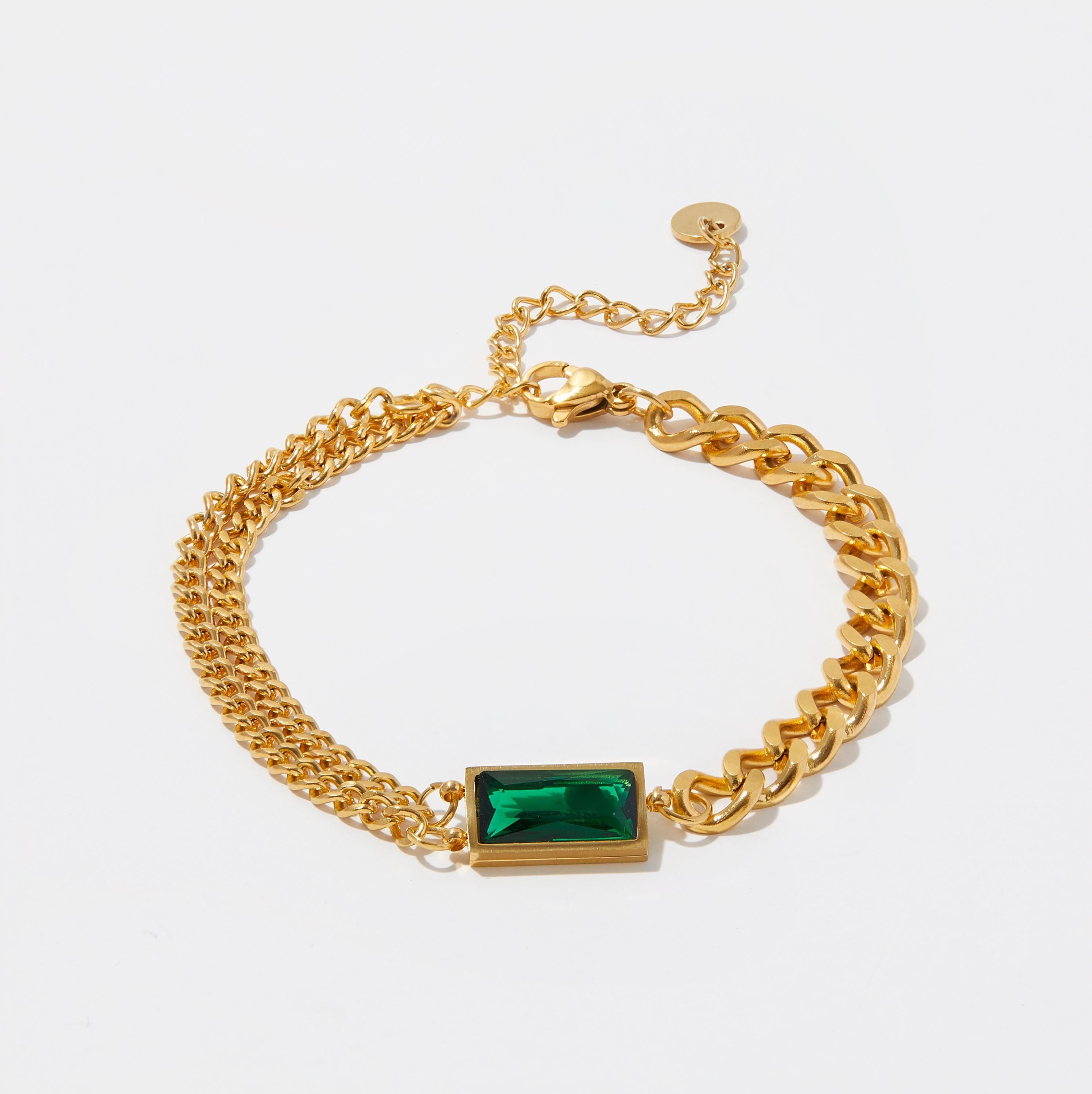 Emerald Bracelet, Everyday Gemstone Jewelry, May Birthstone Bracelet, Best Holiday Gift, Gifts for Her