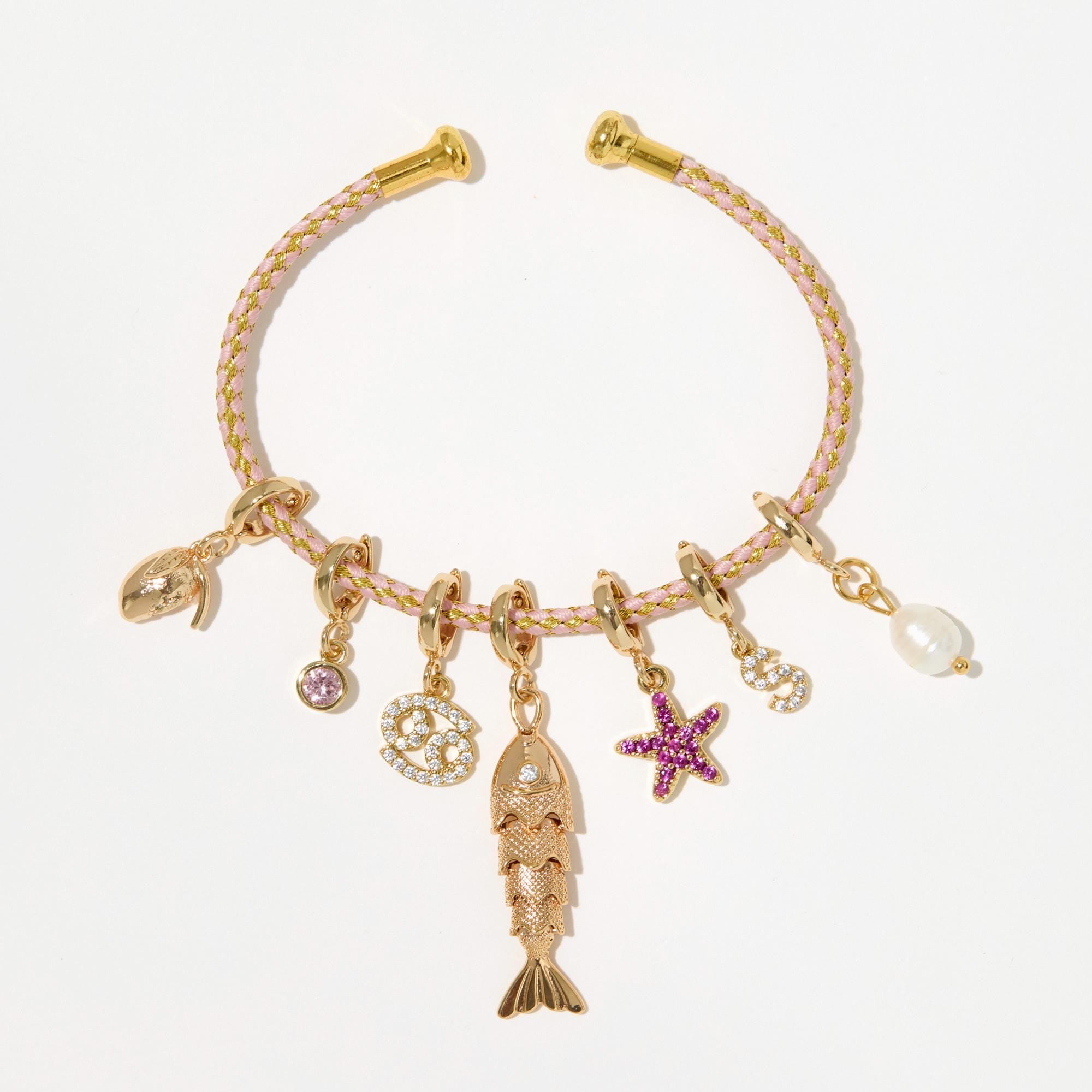 Zodiac Bracelet - Nautical Rope Bracelet with Assorted Charms - Personalized Jewelry - Multi Charm Bracelet - Choose your charm Bracelet