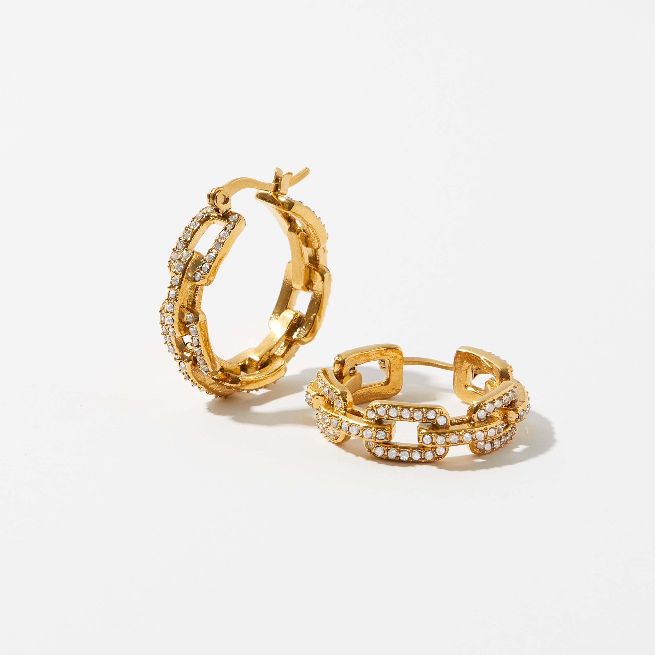 Rhinestone Chain Link Hoops