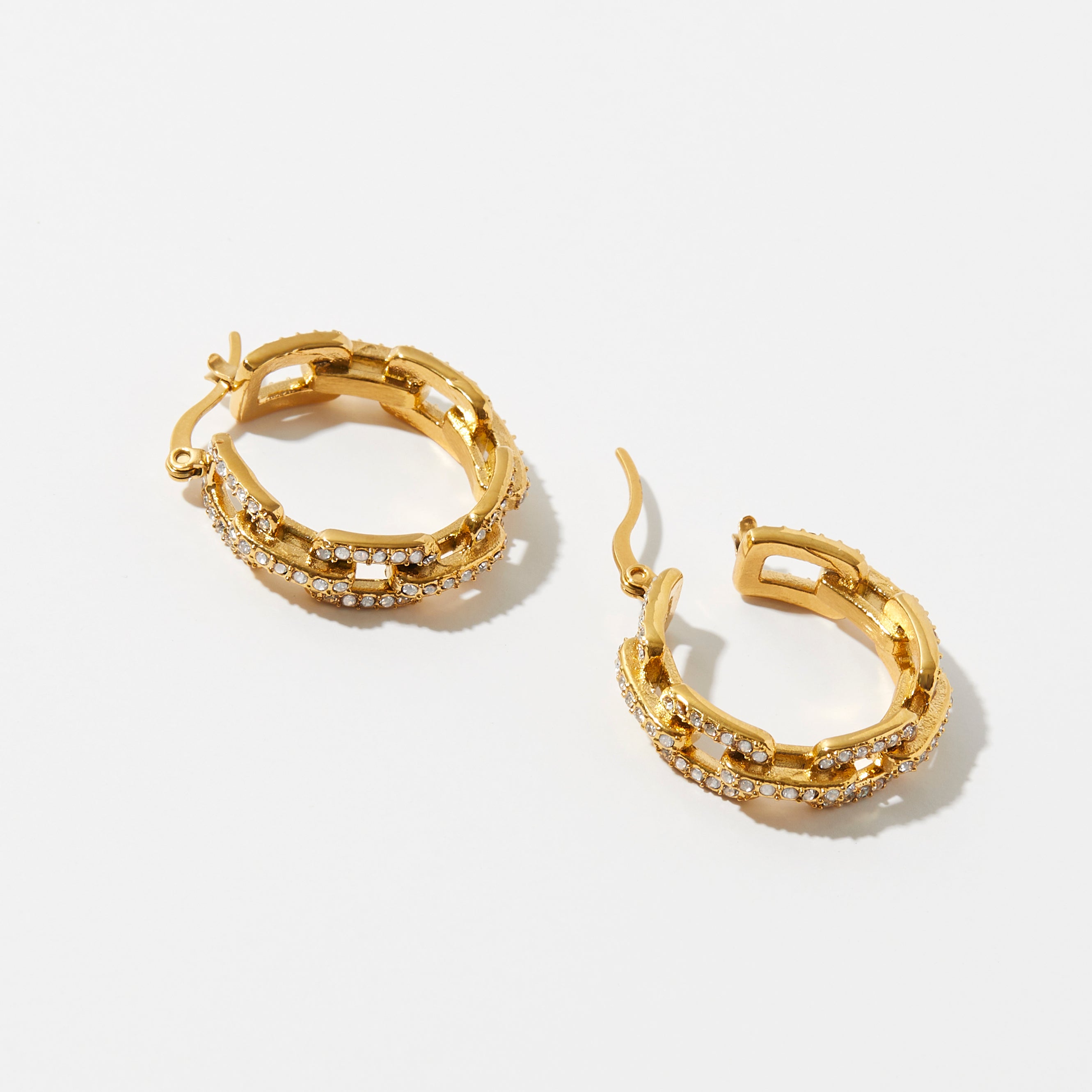 Rhinestone Chain Link Hoops