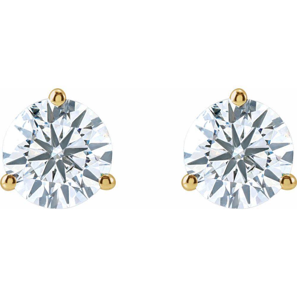 Lab-Grown Diamond Stud Earrings 14K Solid Gold Martini Set