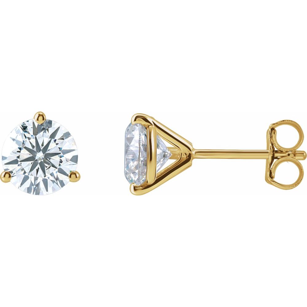Lab-Grown Diamond Stud Earrings 14K Solid Gold Martini Set