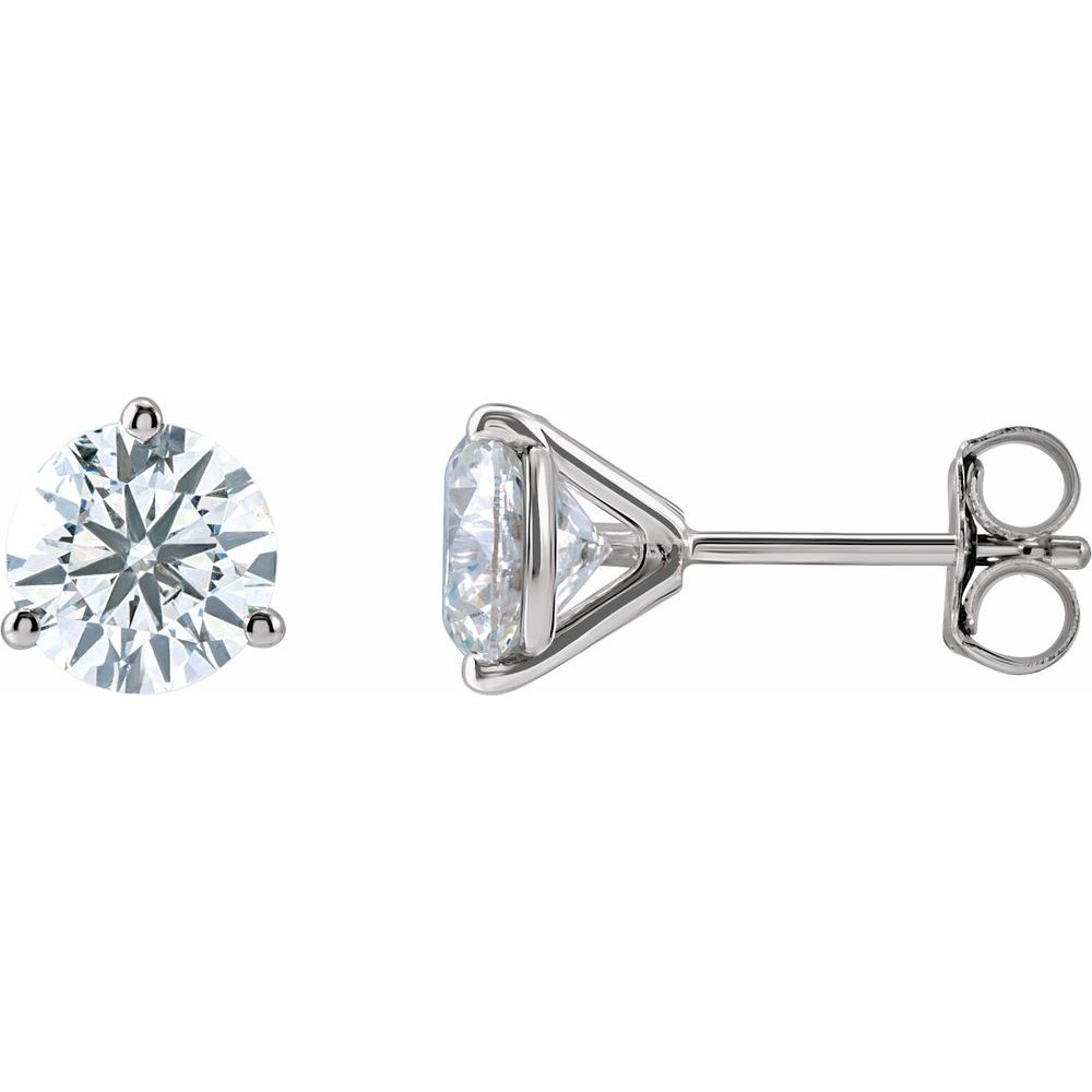 Lab-Grown Diamond Stud Earrings 14K Solid Gold Martini Set