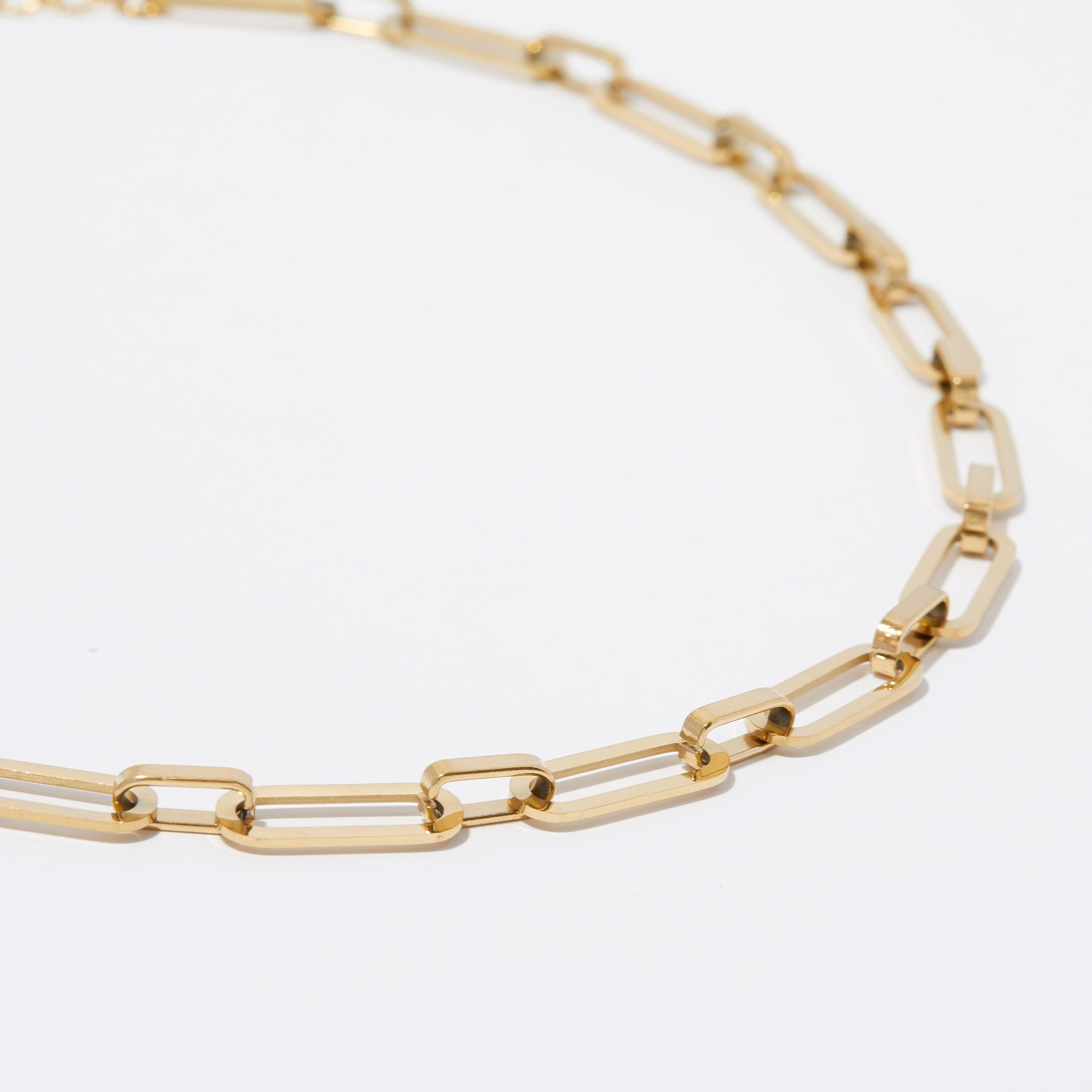 Paperclip Necklace, Gold Chain for Women, Dainty Gold Chain, Boho Gold Necklace, Trendy Gold Jewelry, Minimal Gold Jewelry, Christmas Gift