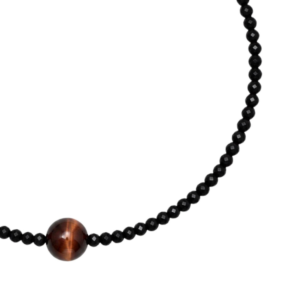 Black Spinel Necklace, Red Tigers Eye Necklace, 14K Gold Filled Necklace, Natural Gemstone Necklace, Black Beaded Necklace, Gift for Her