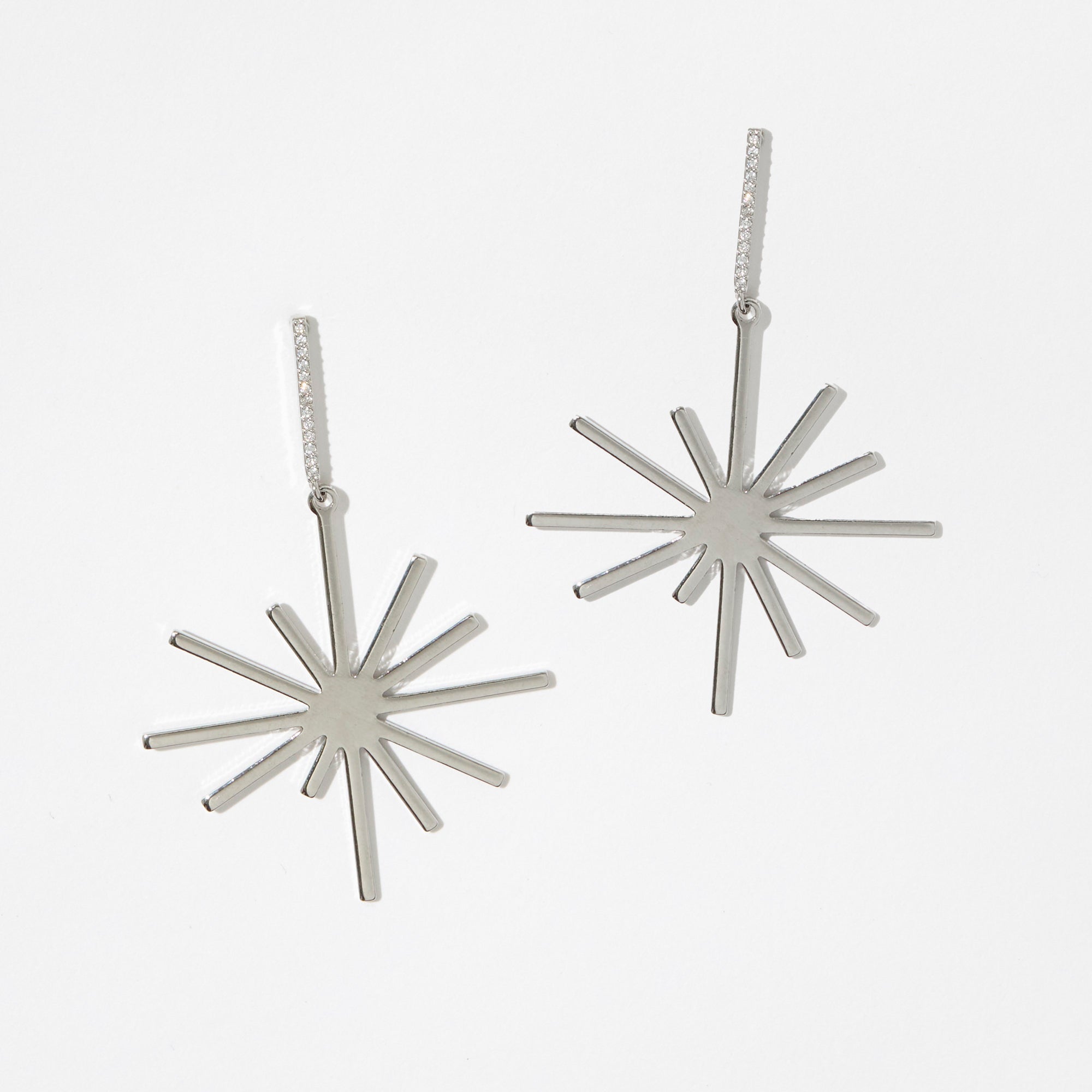 White Gold Starlight Earrings