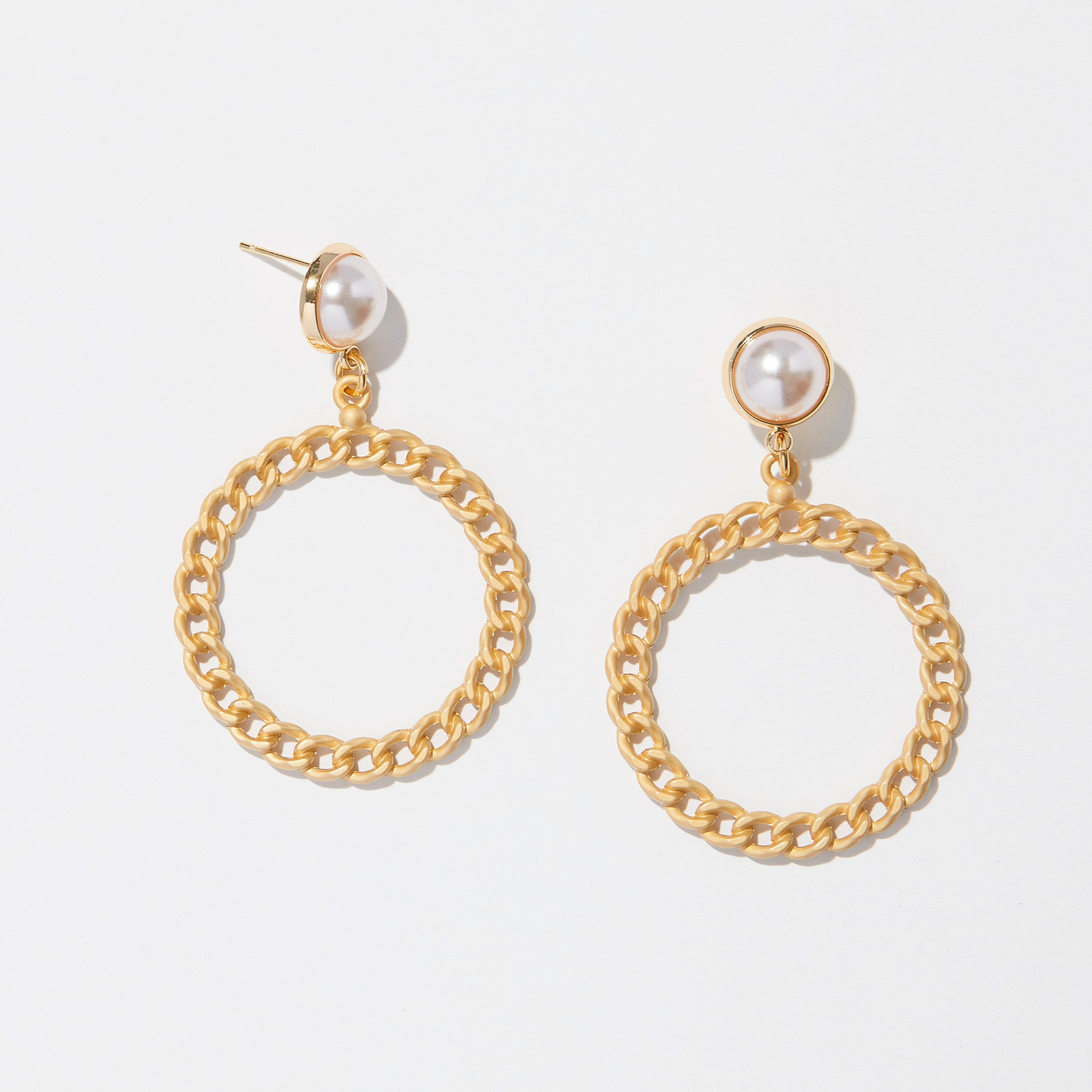PEARL HOOP EARRINGS - Pearl Earrings - Boho Earrings - Fashion Hoops - Statement Earrings - Gift Ideas - Anniversary Gift