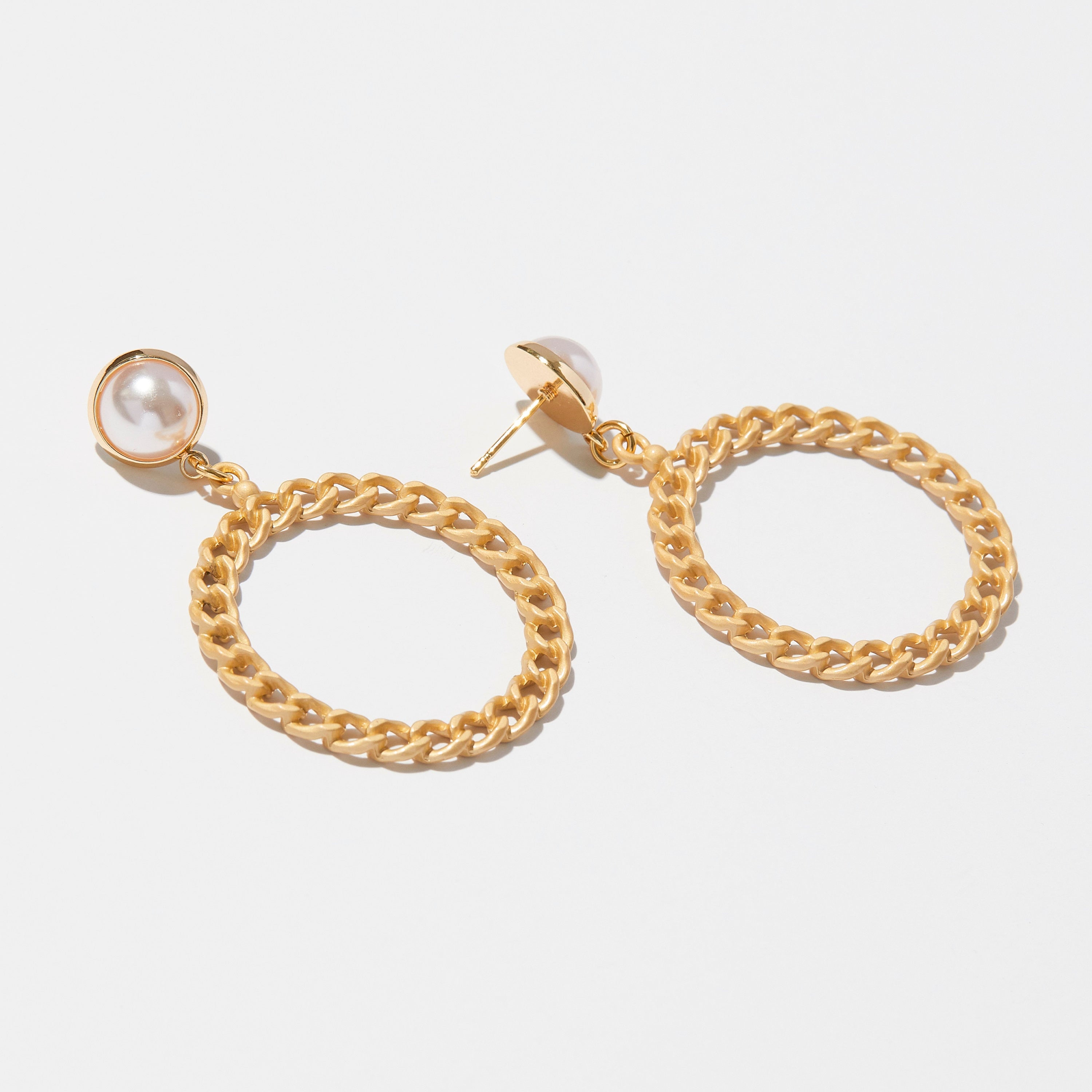 PEARL HOOP EARRINGS - Pearl Earrings - Boho Earrings - Fashion Hoops - Statement Earrings - Gift Ideas - Anniversary Gift