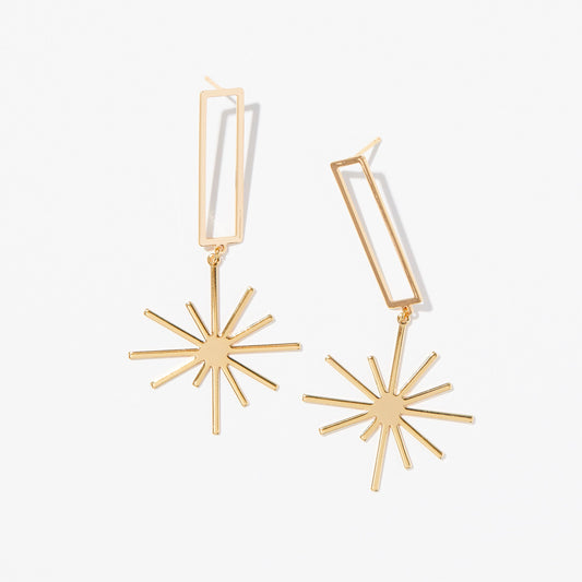 Earrings, Star Earrings, Brass Earrings